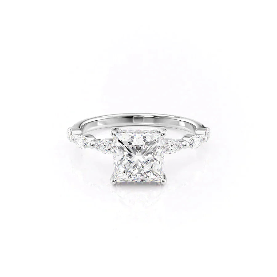 The Lucia Set With A 3.5 Carat Princess Moissanite
