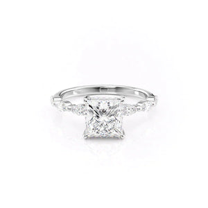 The Lucia Set With A 5 Carat Princess Moissanite