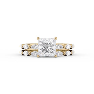 The Lucia Set With A 3.5 Carat Princess Moissanite