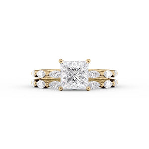 The Lucia Set With A 3 Carat Princess Lab Diamond