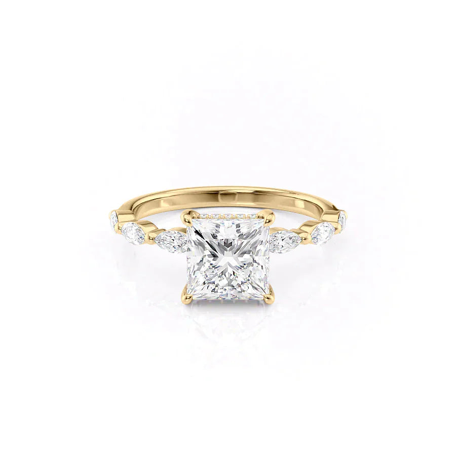The Lucia Set With A 4.5 Carat Princess Moissanite