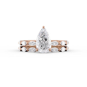 The Lucia Set With A 2.5 Carat Pear Moissanite