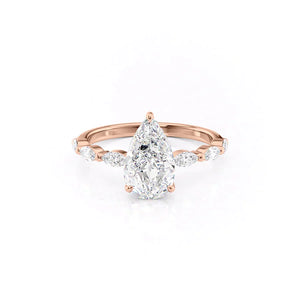 The Lucia Set With A 3 Carat Pear Lab Diamond