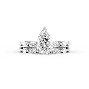 The Lucia Set With A 3.5 Carat Pear Moissanite