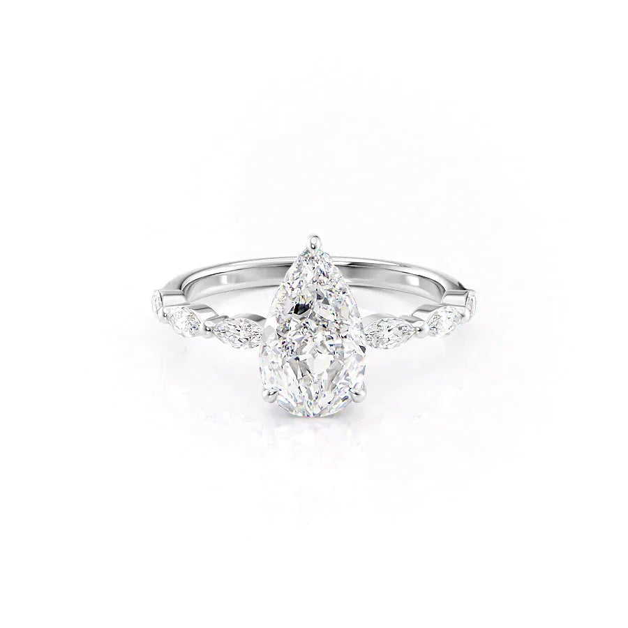 The Lucia Set With A 1.5 Carat Pear Lab Diamond