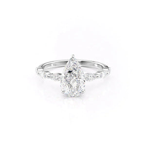 The Lucia Set With A 3 Carat Pear Moissanite