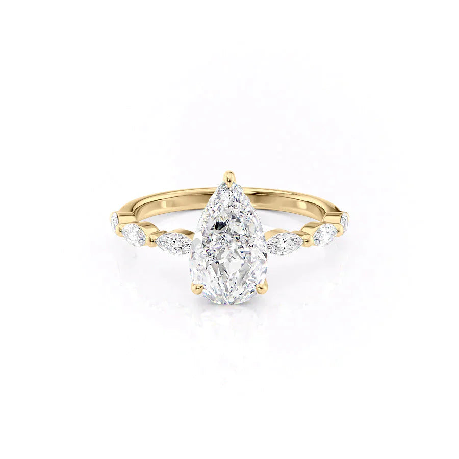 The Lucia Set With A 1 Carat Pear Moissanite