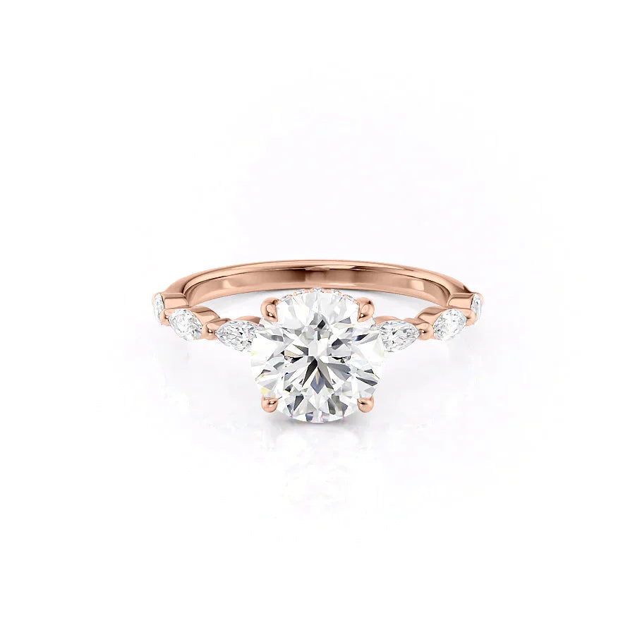 The Lucia Set With A 4 Carat Round Moissanite