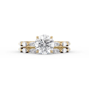 The Lucia Set With A 4 Carat Round Moissanite