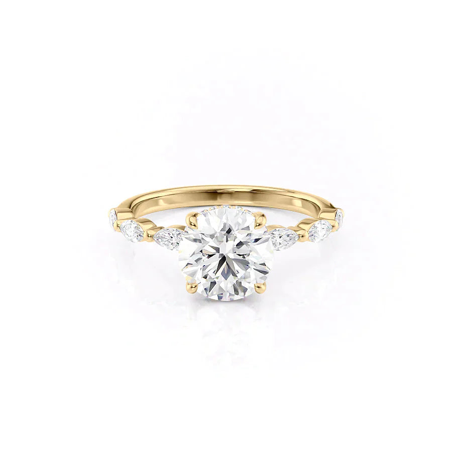 The Lucia Set With A 1 Carat Round Moissanite