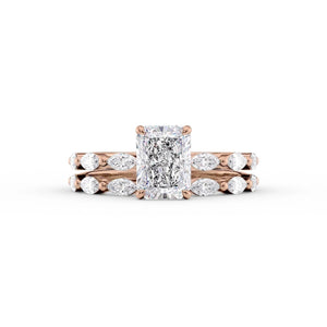 The Lucia Set With A 1.5 Carat Radiant Moissanite