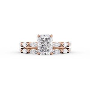 The Lucia Set With A 2.5 Carat Radiant Moissanite