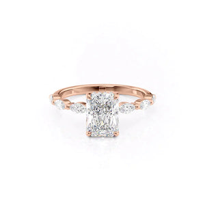 The Lucia Set With A 4.5 Carat Radiant Moissanite