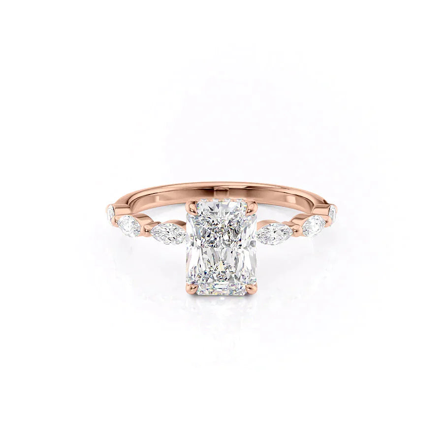 The Lucia Set With A 1.5 Carat Radiant Lab Diamond