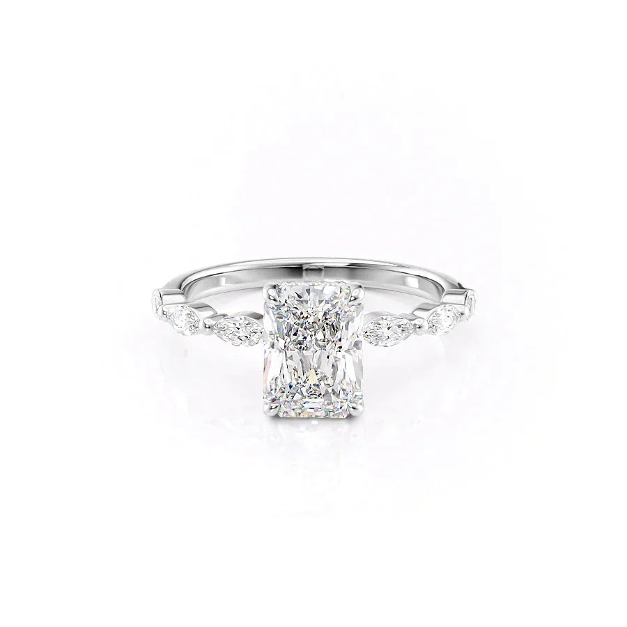 The Lucia Set With A 5 Carat Radiant Moissanite