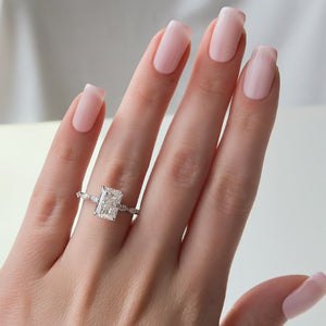The Lucia Set With A 3 Carat Radiant Lab Diamond