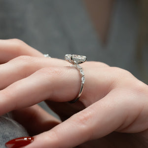 The Lucia Set With A 3 Carat Radiant Lab Diamond