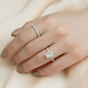 The Lucia Set With A 3 Carat Radiant Lab Diamond