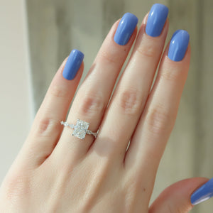 The Lucia Set With A 3 Carat Radiant Lab Diamond