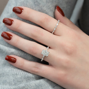 The Lucia Set With A 3 Carat Radiant Lab Diamond