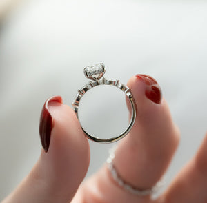 The Lucia Set With A 3 Carat Radiant Lab Diamond