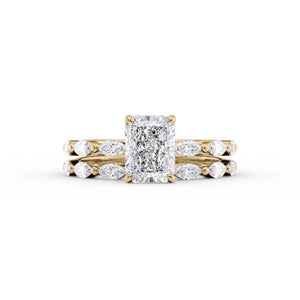 The Lucia Set With A 2.5 Carat Radiant Moissanite