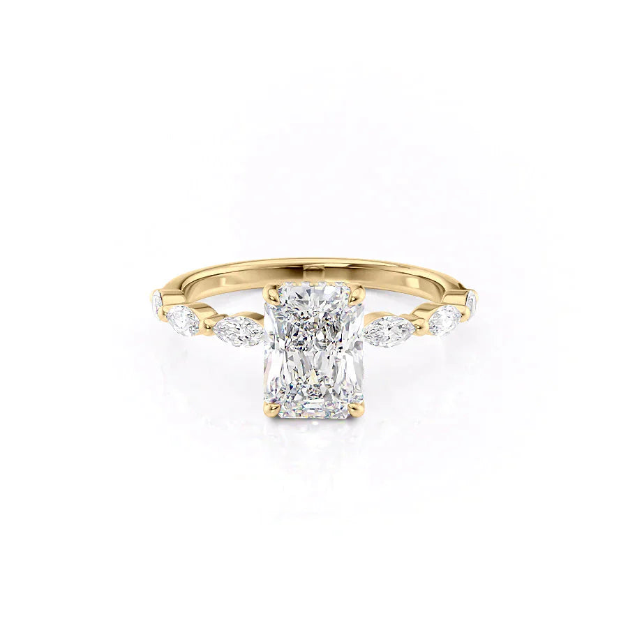 The Lucia Set With A 5 Carat Radiant Moissanite