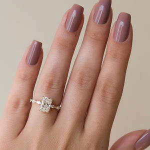 The Lucia Set With A 2.5 Carat Radiant Moissanite