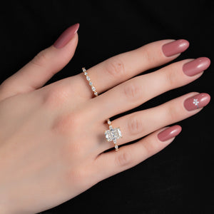 The Lucia Set With A 2.5 Carat Radiant Moissanite