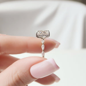 The Lucia Set With A 2.5 Carat Radiant Moissanite