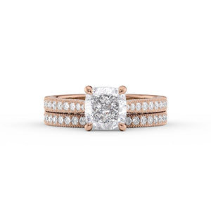 The Catherine Set With A 2 Carat Cushion Lab Diamond