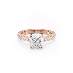 The Catherine Set With A 4 Carat Cushion Moissanite