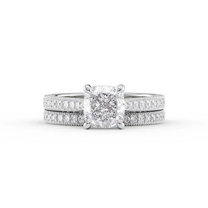 The Catherine Set With A 2.5 Carat Cushion Lab Diamond