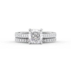 The Catherine Set With A 3 Carat Cushion Lab Diamond