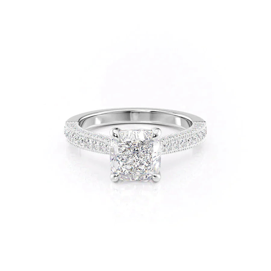 The Catherine Set With A 3 Carat Cushion Moissanite