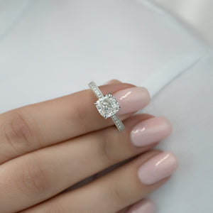 The Catherine Set With A 3 Carat Cushion Lab Diamond