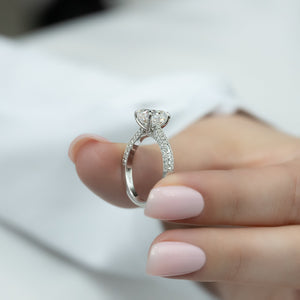 The Catherine Set With A 3 Carat Cushion Lab Diamond
