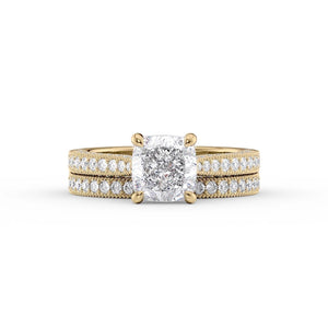 The Catherine Set With A 3 Carat Cushion Lab Diamond