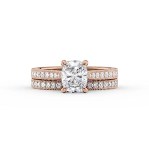 The Catherine Set With A 5 Carat Elongated Cushion Moissanite