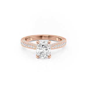 The Catherine Set With A 2 Carat Elongated Cushion Lab Diamond