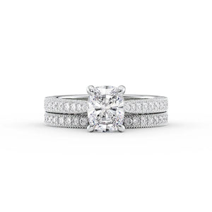 The Catherine Set With A 1 Carat Elongated Cushion Moissanite