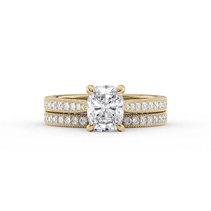 The Catherine Set With A 4.5 Carat Elongated Cushion Moissanite