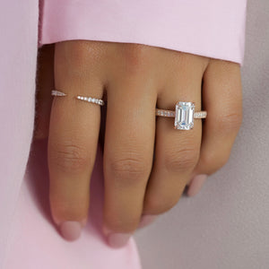 The Catherine Set With A 2 Carat Emerald Lab Diamond