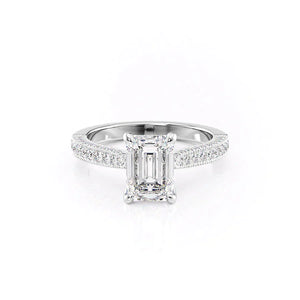 The Catherine Set With A 2 Carat Emerald Lab Diamond