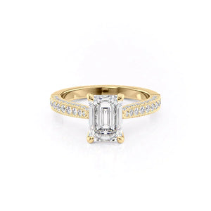 The Catherine Set With A 3.5 Carat Emerald Moissanite
