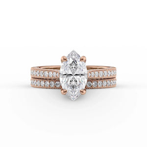 The Catherine Set With A 5 Carat Marquise Moissanite