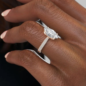 The Catherine Set With A 2.5 Carat Marquise Moissanite