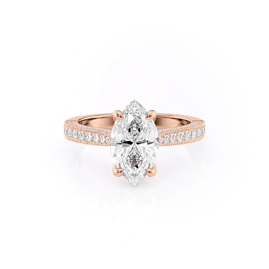 The Catherine Set With A 4 Carat Marquise Moissanite