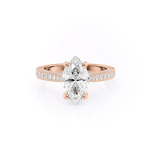 The Catherine Set With A 4 Carat Marquise Moissanite