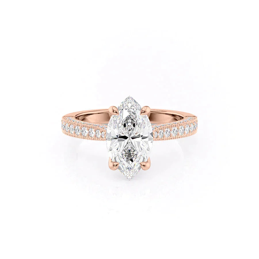 The Catherine Set With A 1 Carat Marquise Lab Diamond